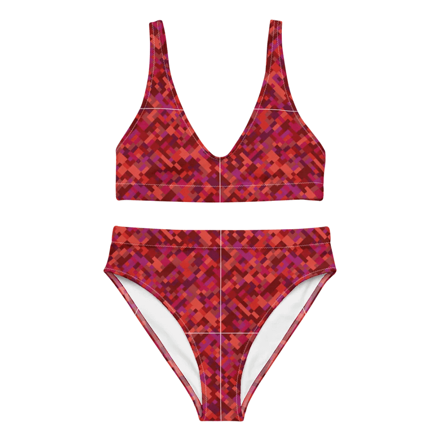Colorful Mosaic Pattern Design High Waisted Bikini - v3 product image (9)