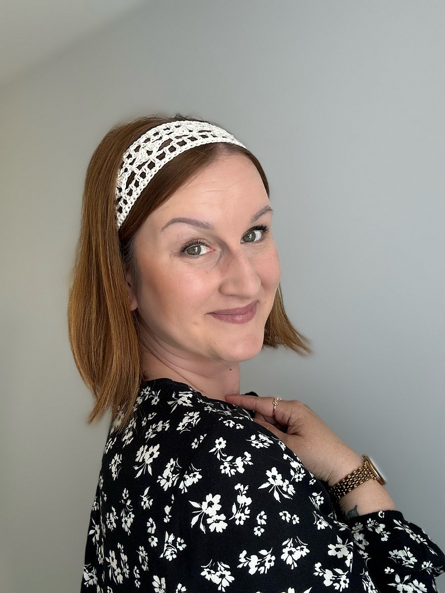 Lace Crochet Headband PDF Pattern eBook - Rose Headband/ Hairtie product image (3)