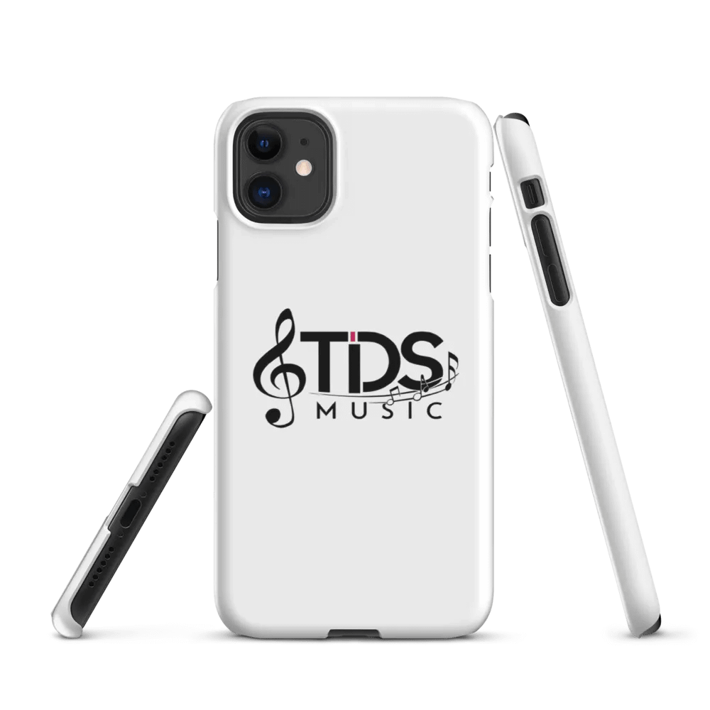 TDS Music White Glossy iPhone Snap Case with Music Notes Design product image (3)