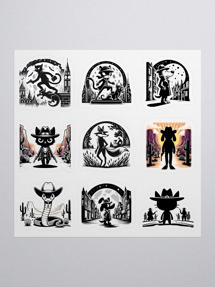 Vintage Black and White Cartoon Stickers product image (1)