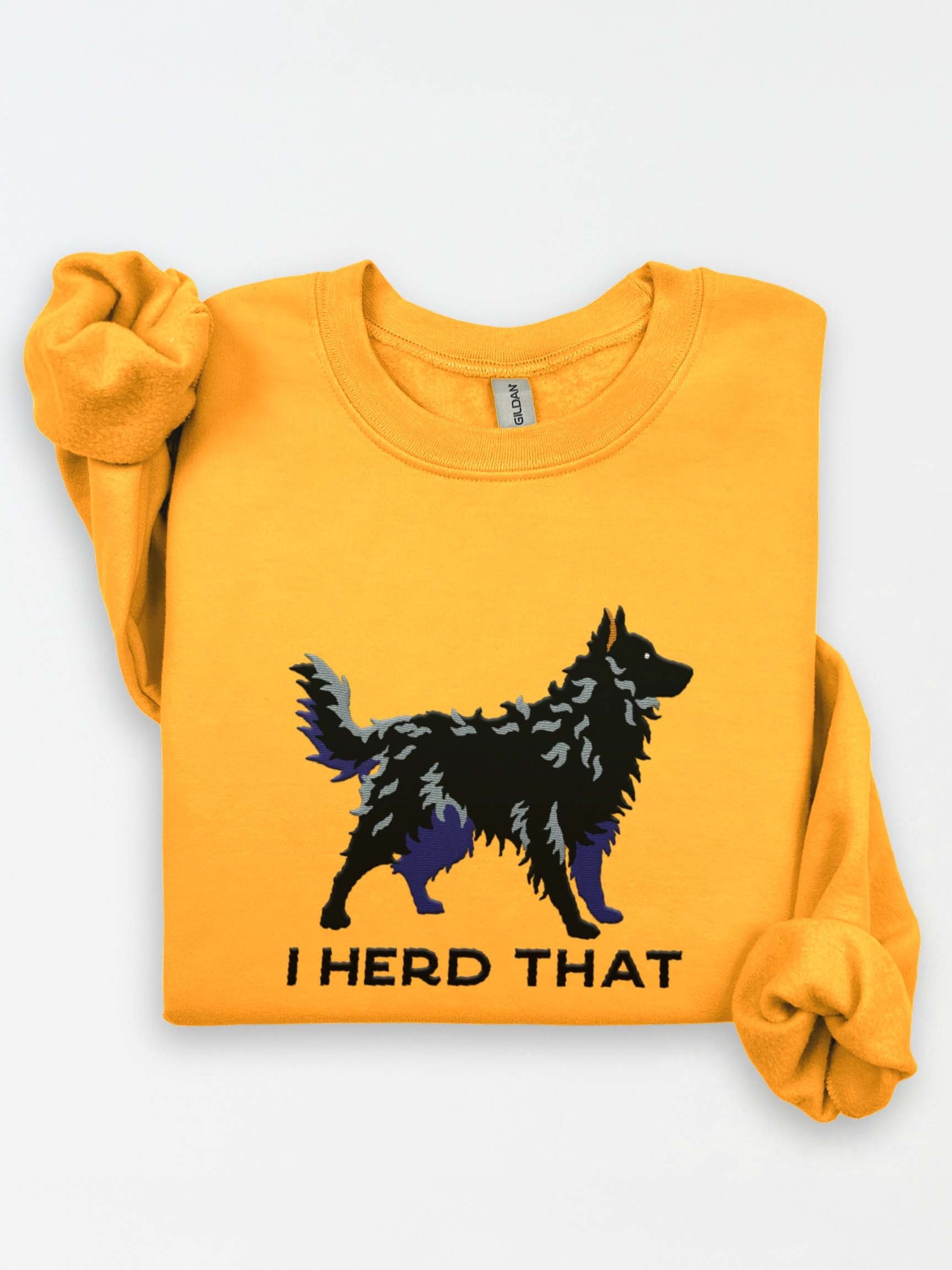 I Herd That Sweatshirt (Embroidered) of a Hungarian Mudi(Black) product image (1)