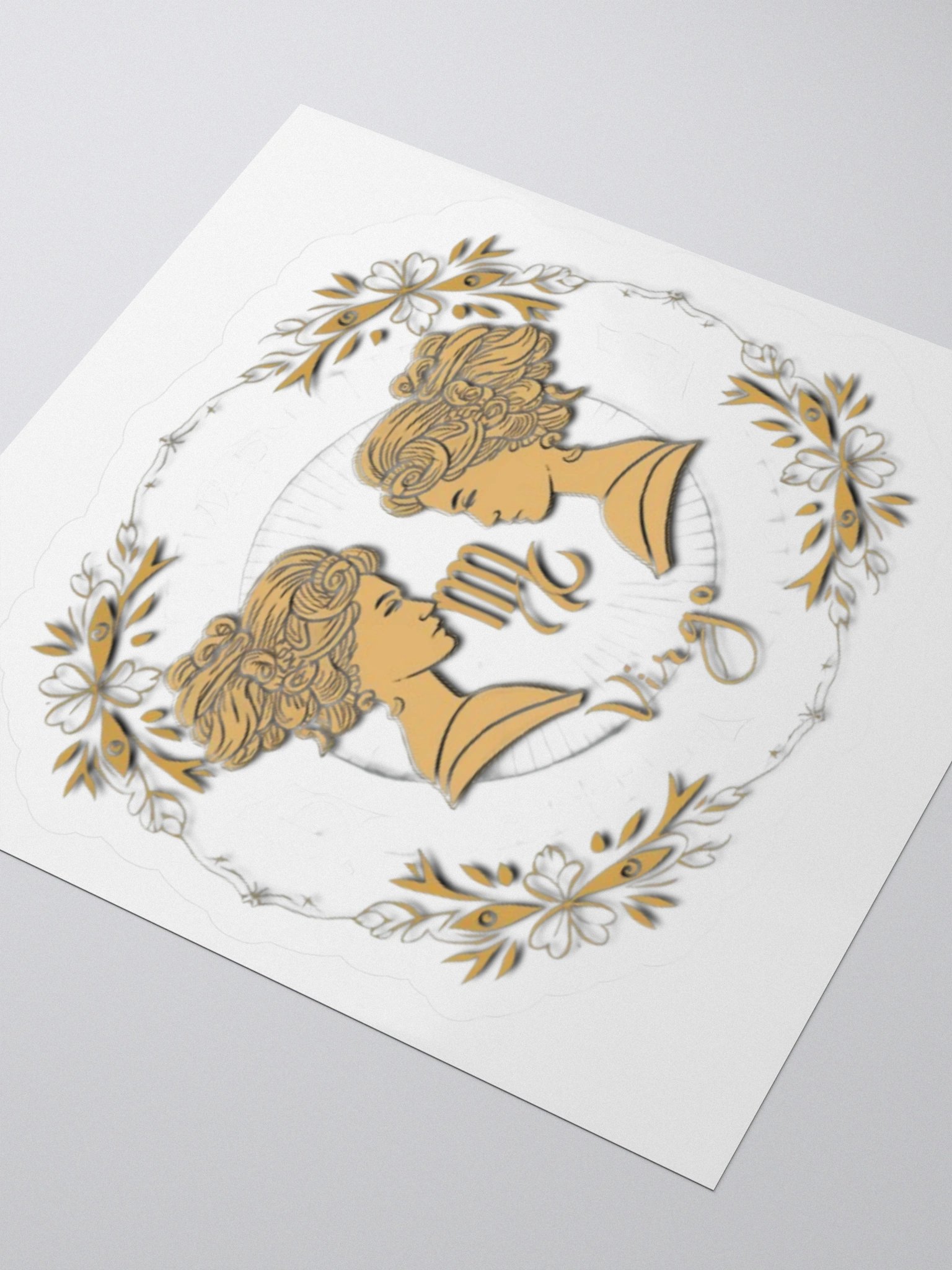 Virgo Zodiac Sticker - Elegant Female Profiles - Vinyl product image (8)