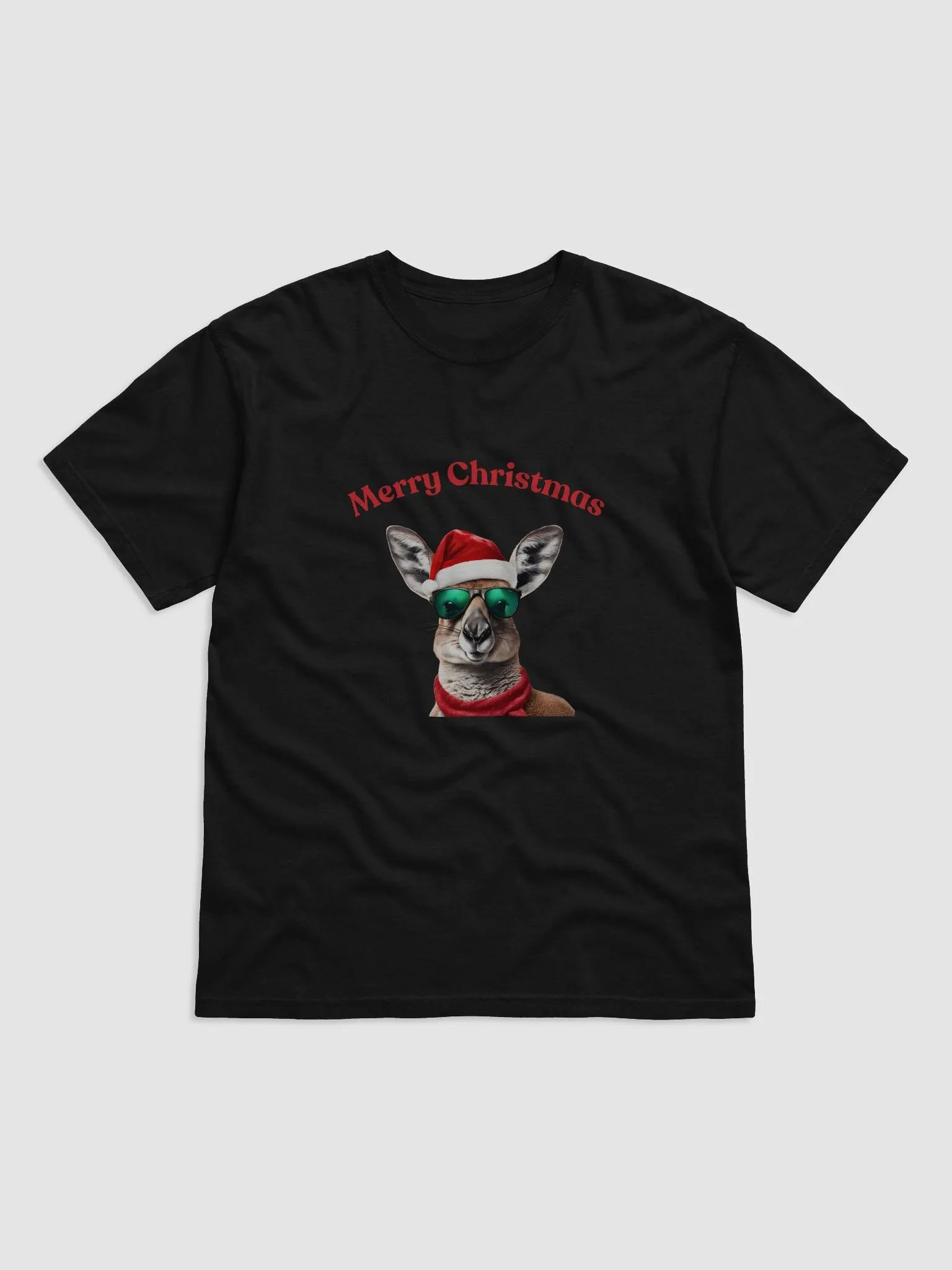 Festive Kangaroo Merry Christmas T-Shirt - Red product image (1)