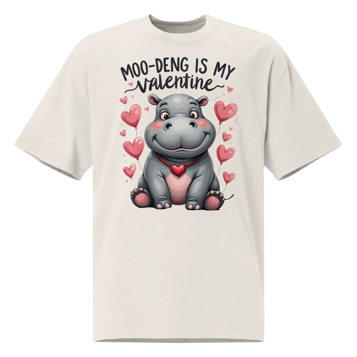 Moo-Deng is My Valentine Oversized Tee product image (1)