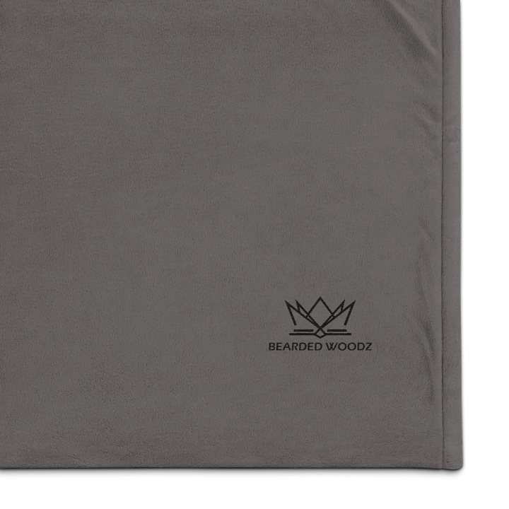 Bearded Woodz Embroider Sherpa Blanket (Grey/ Black) product image (1)