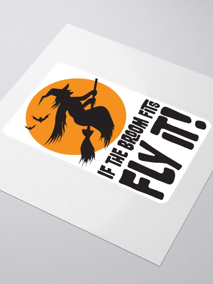 If the Broom Fits Ride it Sticker | Halloween Witch Decal | Retro Spooky Fall Décor. product image (7)
