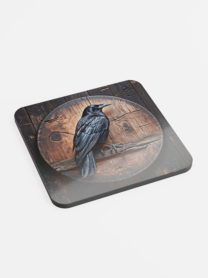 Glossed Cork Coaster - Crow product image (2)