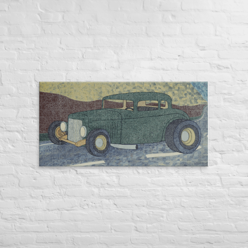Green Hotrod on Canvas (24" x 48") product image (2)