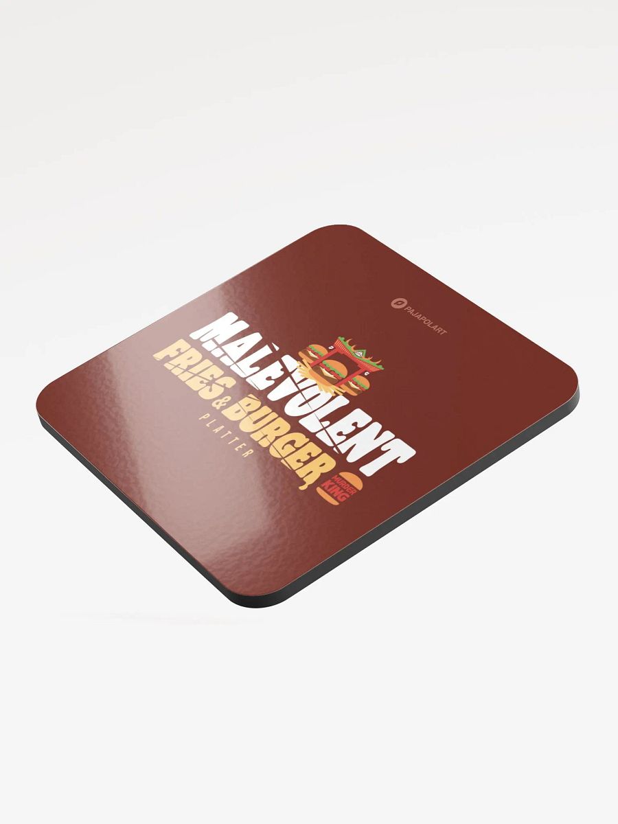 Malevolent Fries & Burger Platter - Glossed Cork Coaster product image (3)