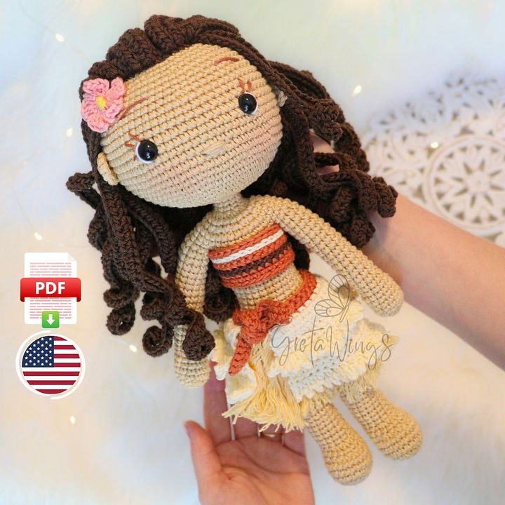 Princess Moana Amigurumi Pattern (Digital Download) product image (1)
