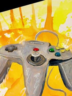 My top 25 favorite paintings of 2025 (so far!) Number 16: the N64 Orange Splatter Painting #nintendo #n64 #n64controller #retro #retrogames #retrogamingconsole #retrogaming #nintendo64 #nintendofanart #splatter #splatterart #splatterartwork #splatterpaint #splatterpainting #LemonsArtCo #lemonsartco🍋 #childhood #childhoodm