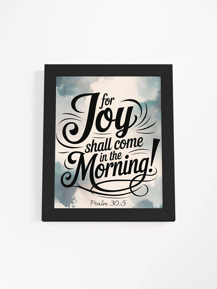 Inspirational Psalm 30:5 'Joy in the Morning' Framed Wall Art - Elegant Scriptural Decor product image (2)