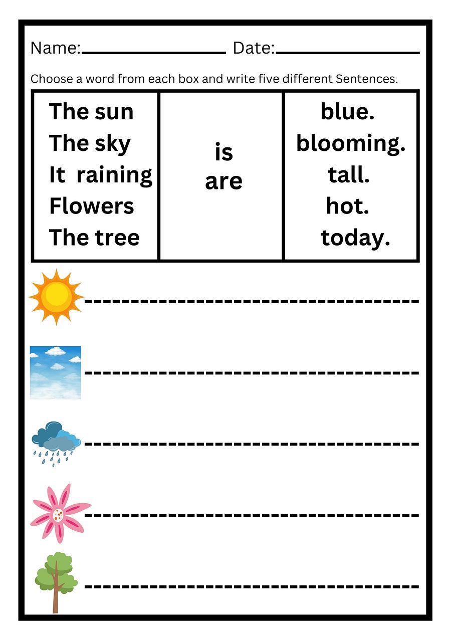 Learning About Nature : Simple Sentences Worksheet for Beginners product image (2)