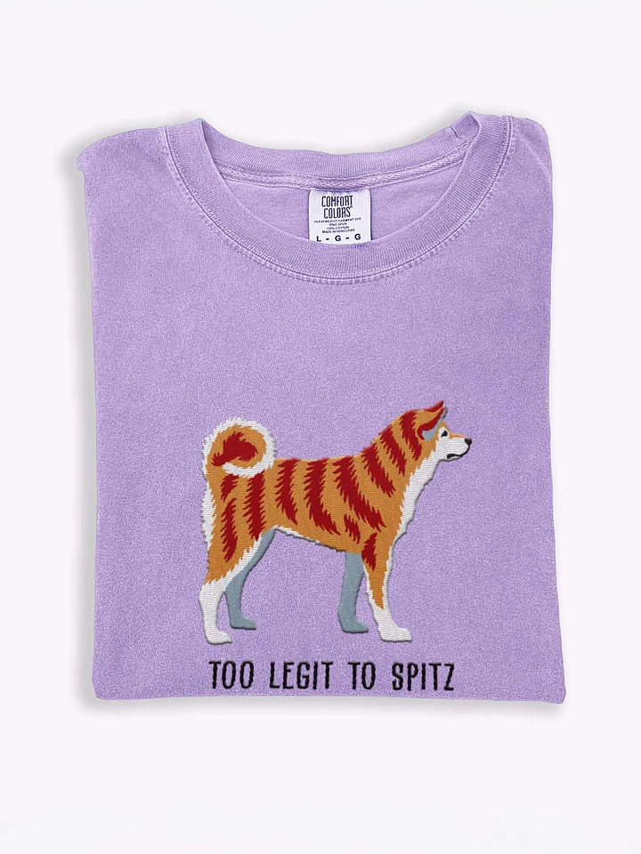 Too Legit to Spitz T-Shirt(Embroidered) of a Japanese Akita Inu(Brindle) product image (1)