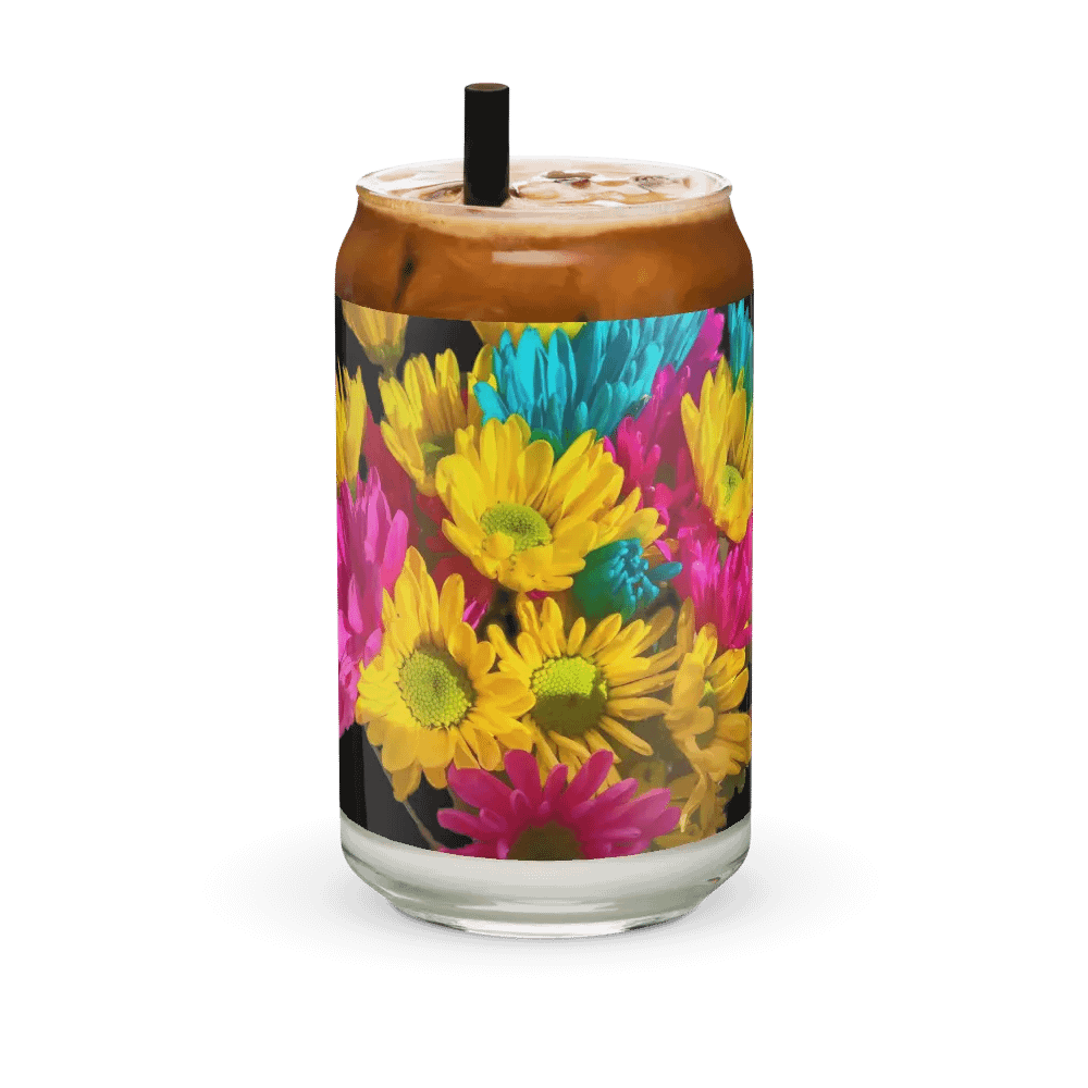 Bright Daisy Bouquet Can Shaped Glass product image (36)