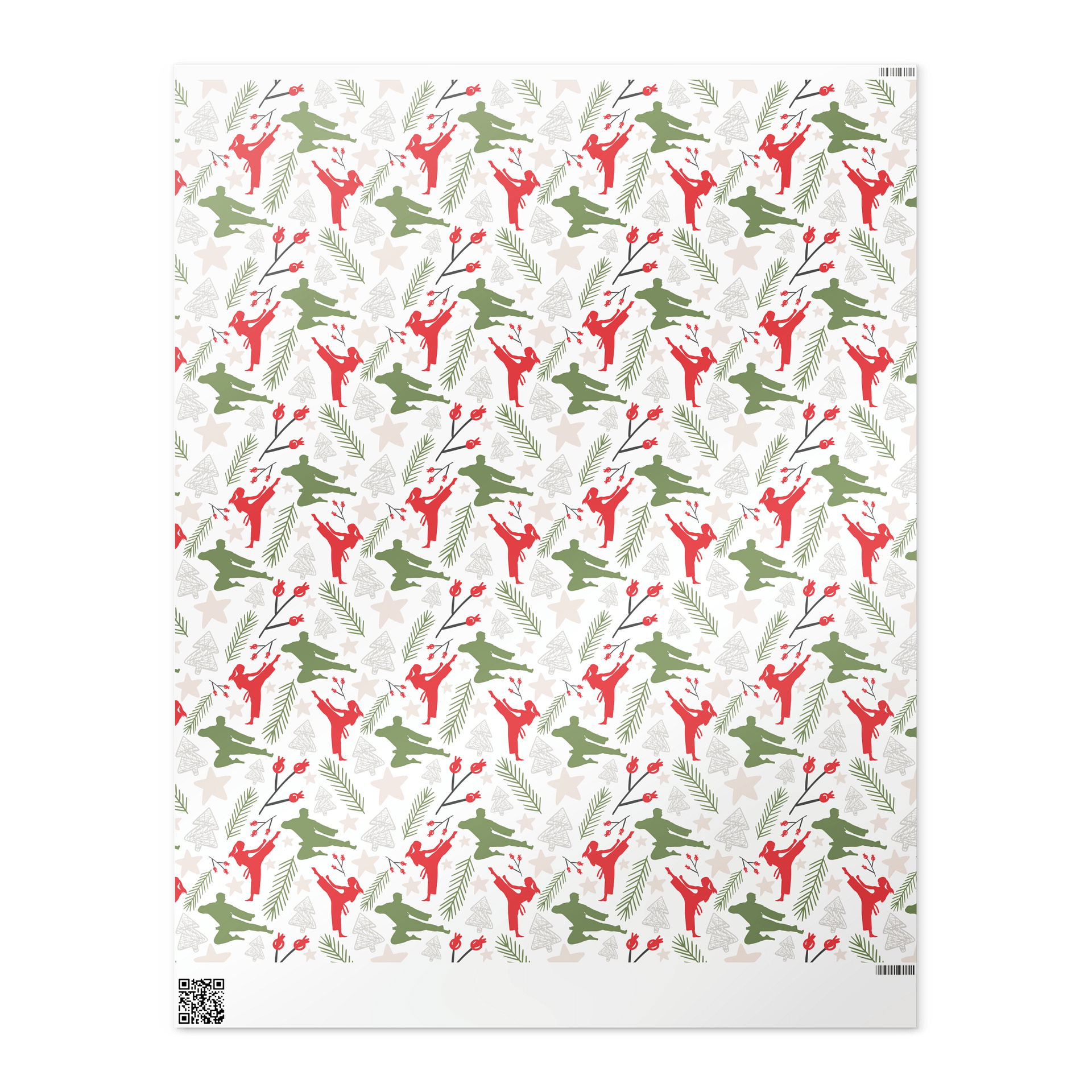 Martial Arts Christmas Gift Wrapping Paper product image (4)