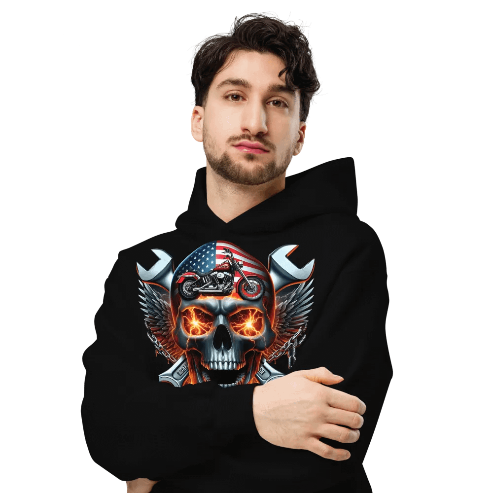 Rebel Flame Skull Oversized Hoodie #16 product image (6)