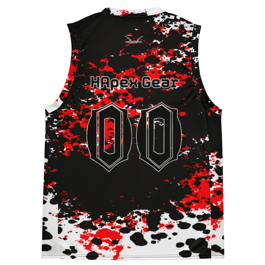 Recycled Unisex Basketball Jersey - Black HApex Gear Black Logo product image (11)