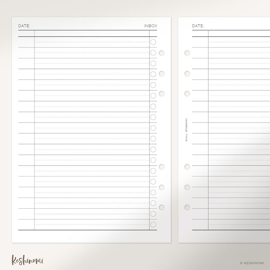 Basic Inbox Style 02 - A5 Printable Planner Insert product image (2)