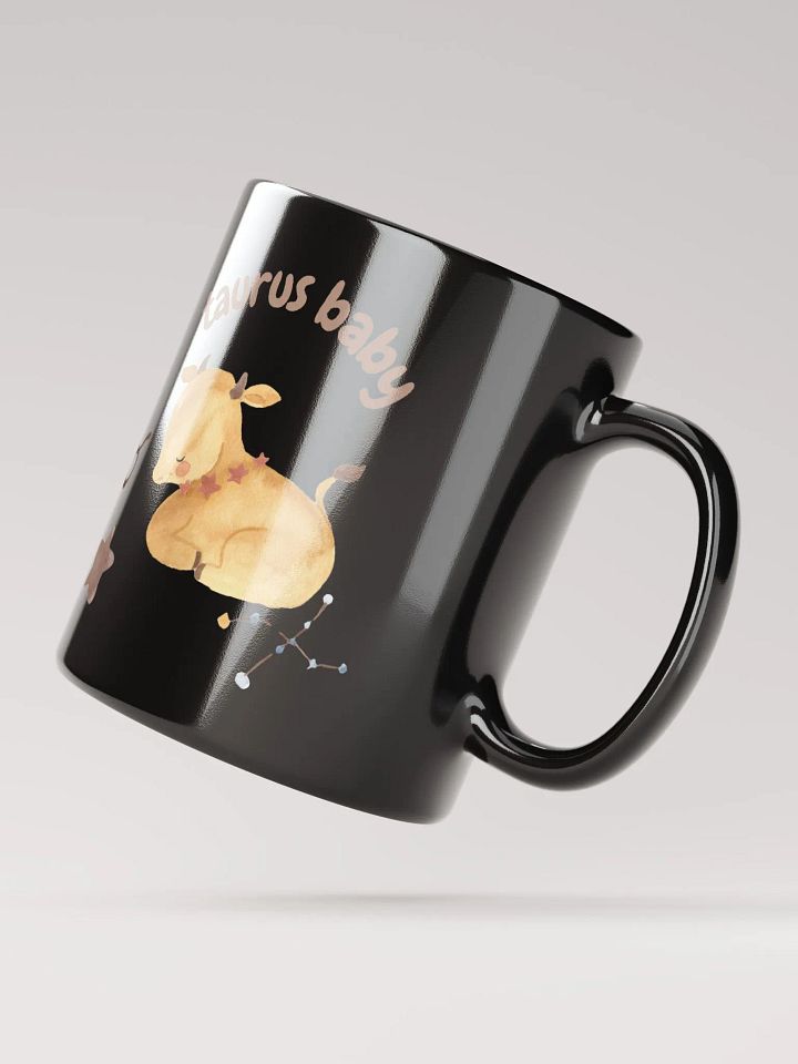 Taurus Baby April 20 – May 20 BLACK GLOSSY MUG Baby Gift, New Baby Gift, Fun Astrology Gift product image (3)