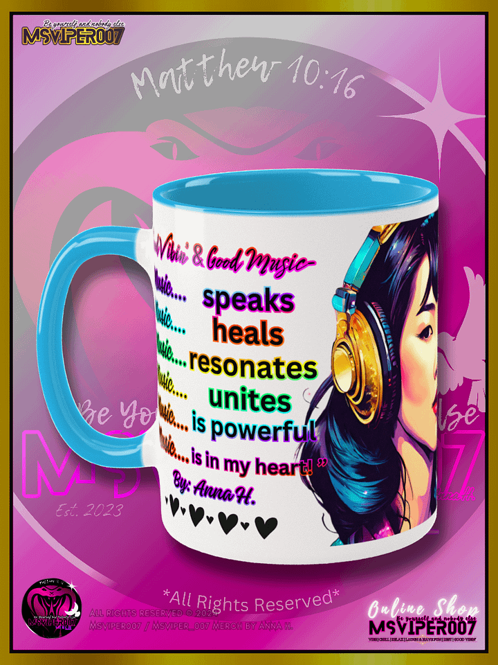 Mugs - MsViper007's "Good Vibin' [spectrum - V4]" Hot Beverage Mug with color inside by Anna H. product image (1)