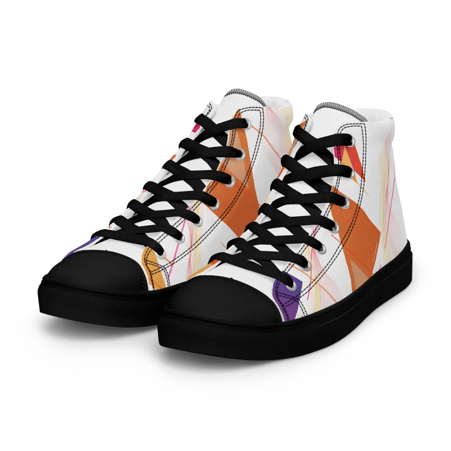 Women's High Top Canvas Shoes -Abstract orange and Purple design product image (4)