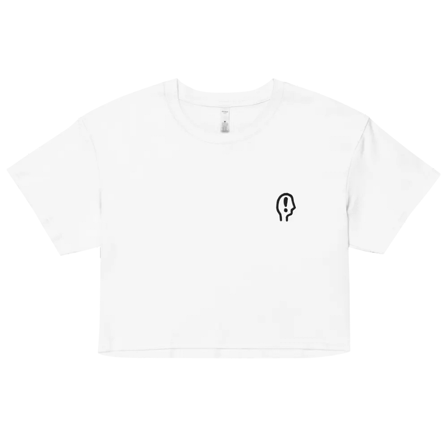 EXCLAIMING MENTALLY (L.C. black) embroidered cotton crop top product image (13)