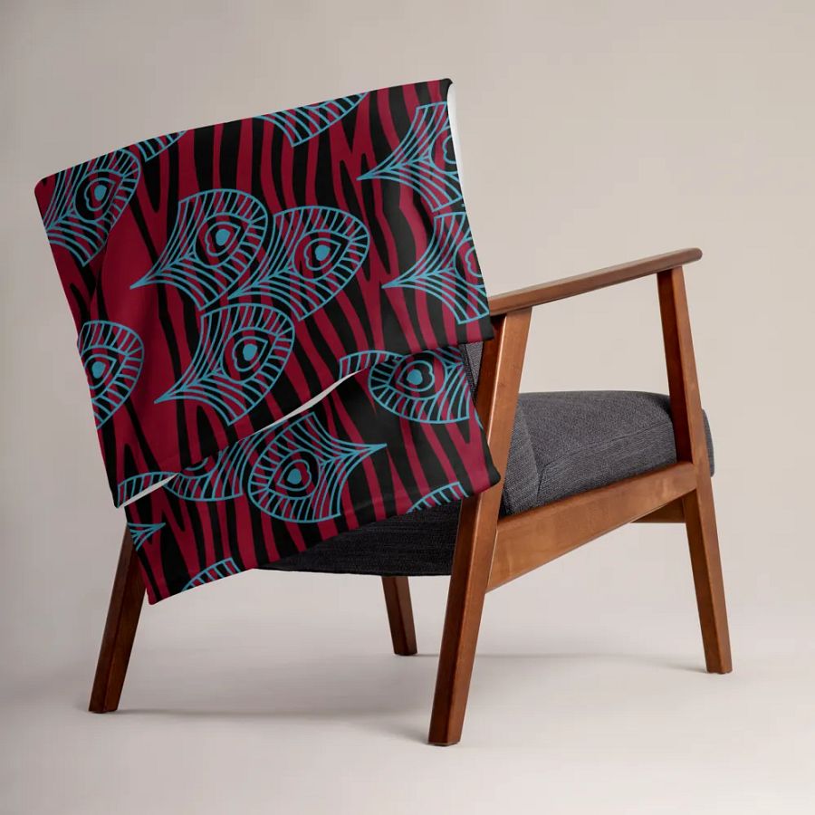 Peacock Feathers Paradise Throw Blanket product image (7)