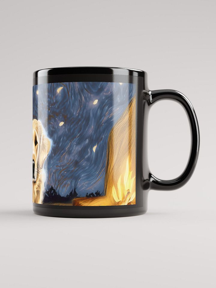 Loyal by the Fire: Black Glossy Mug for Golden Retriever Fans product image (2)