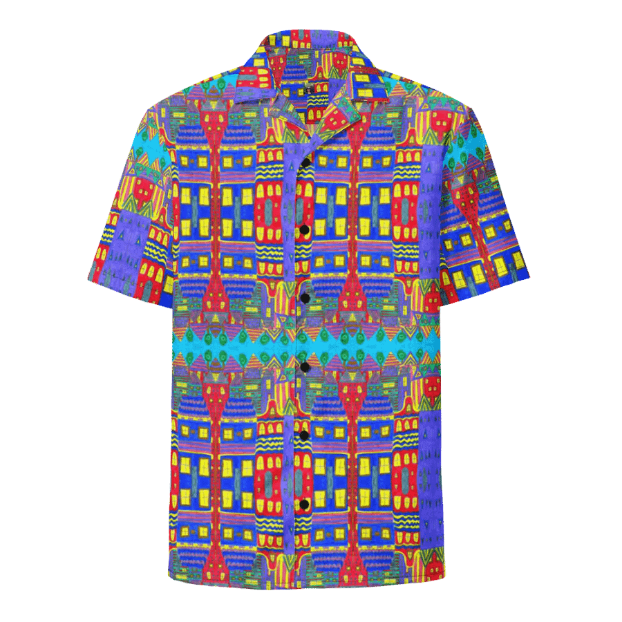 Abstract Playful Houses 2 Unisex Hawaiian Shirt product image (5)