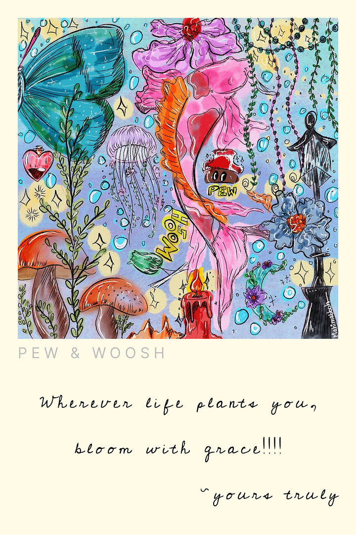 PEW & WOOSH Digital Postcard | Printable | Greeting card | Art prints product image (1)