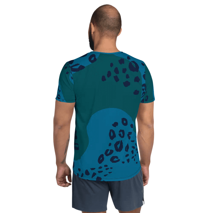 Stylish Blue Animal Print Athletic Tee product image (2)