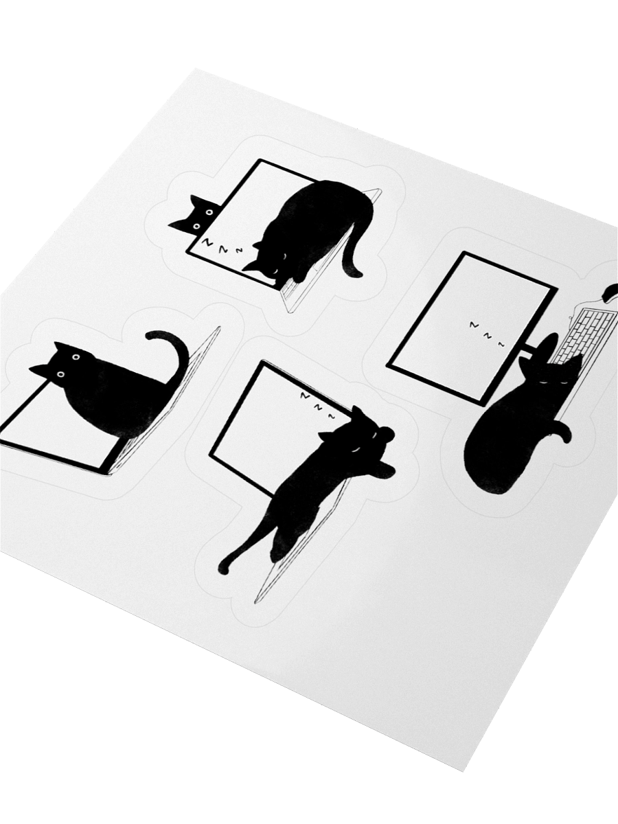 Cats Sleeping on Laptops Stickers product image (8)