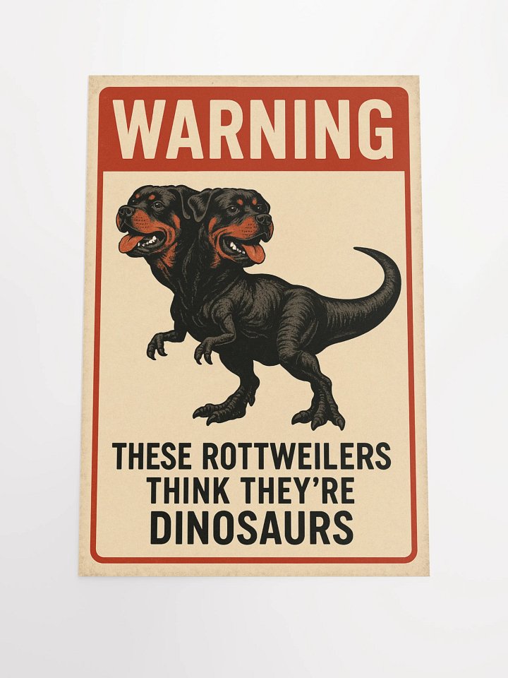 Warning: These Rottweilers Think They’re Dinosaurs Poster Print product image (2)