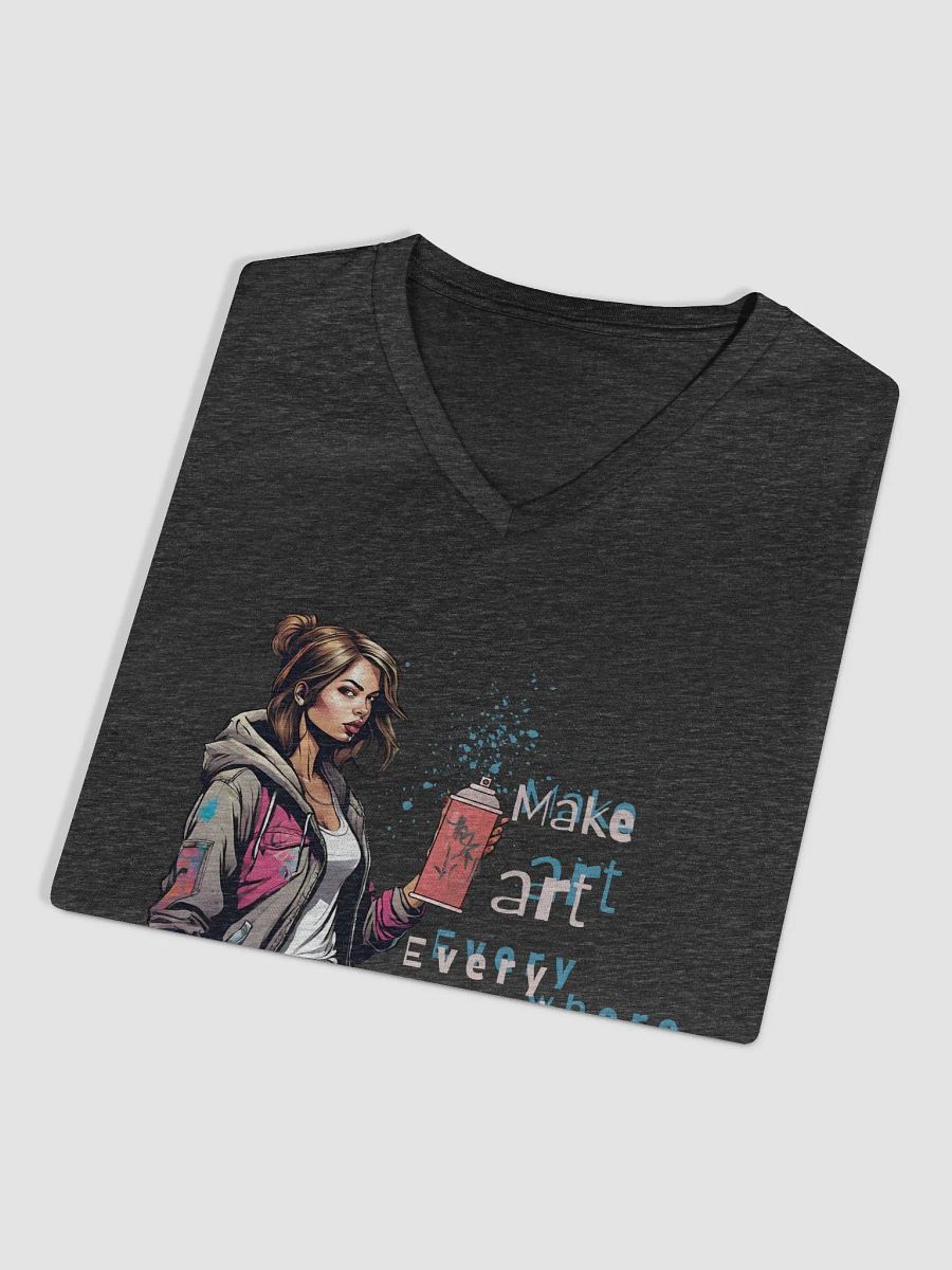 "Make Art Everywhere" Graf Girl V-Neck Tee product image (7)