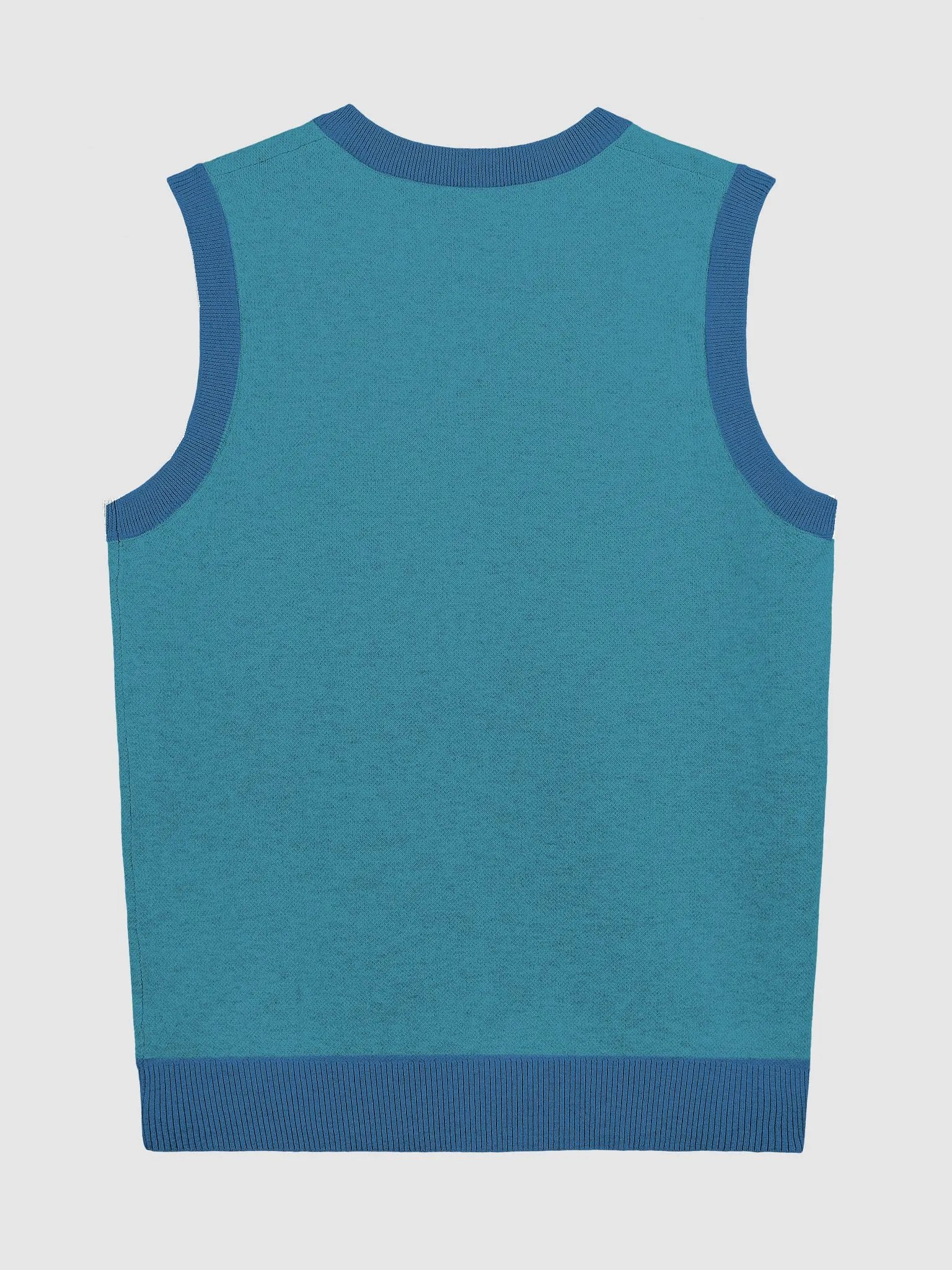 PLEASE DON'T MAKE ME TALK (duotone teal) knitwear vest product image (8)