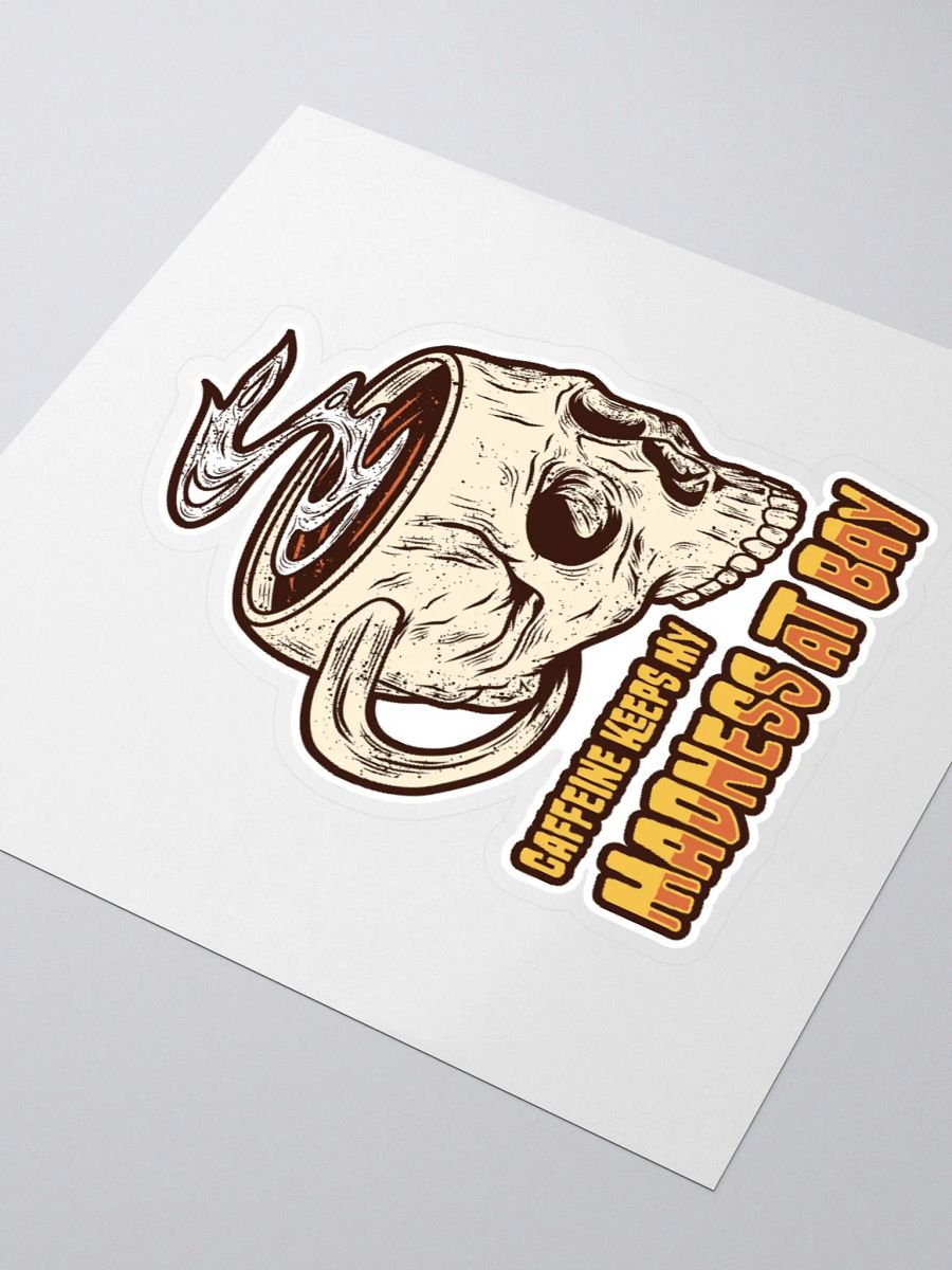 Gothic Skull Coffee Sticker – Caffeine Keeps My Madness product image (9)