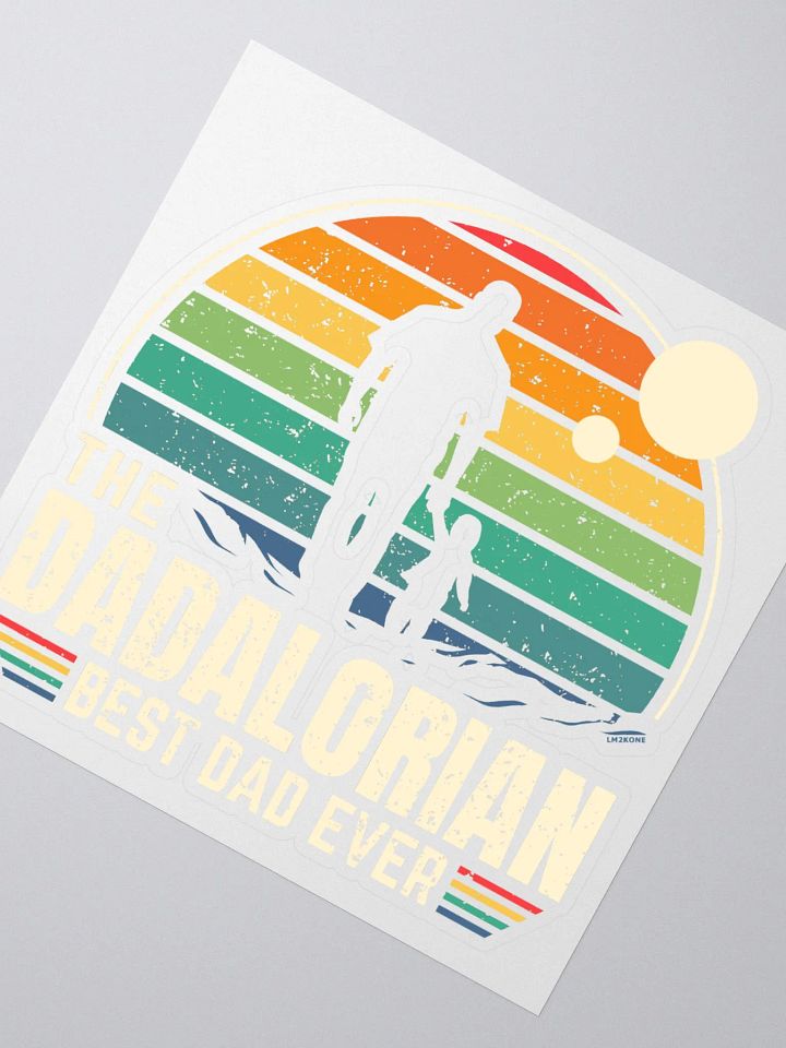 Sunset Dadalorian Best Dad Ever Cut Stickers product image (2)