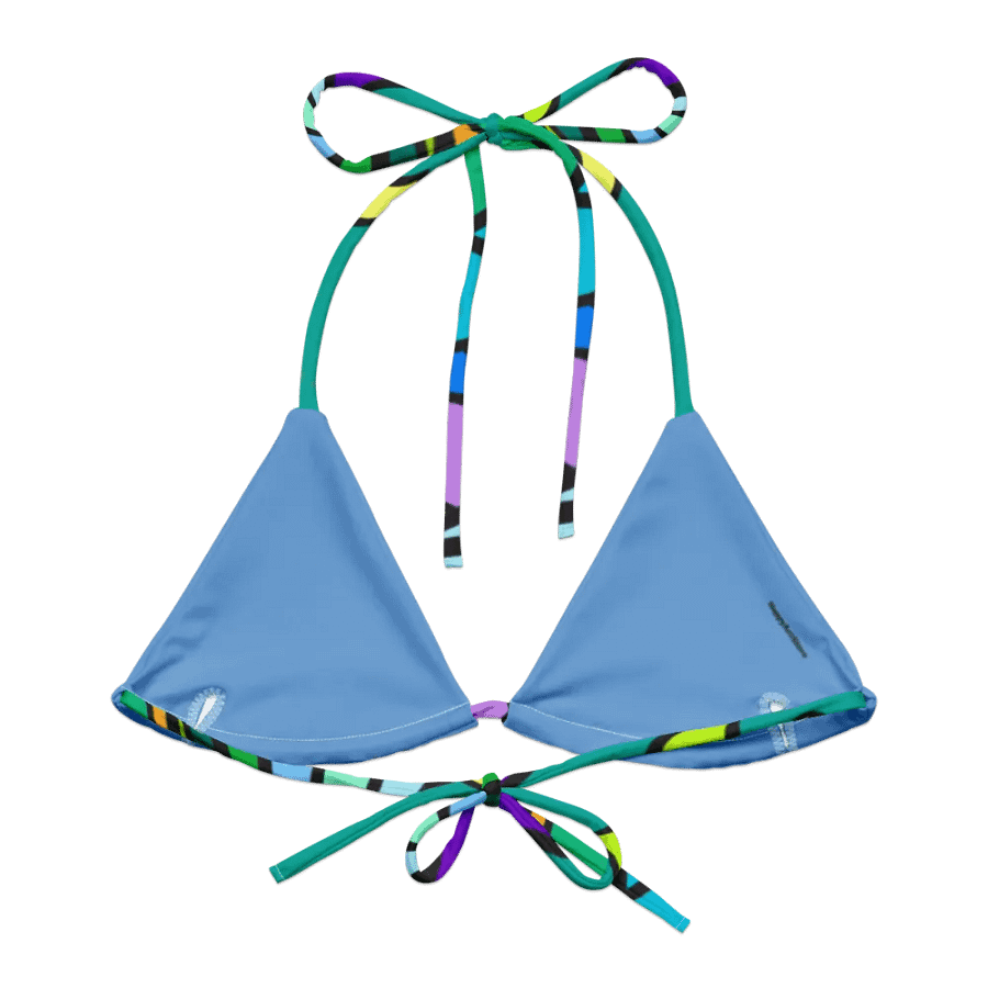 Ocean Blue Recycled Bikini Top - Wave at Sunset product image (2)