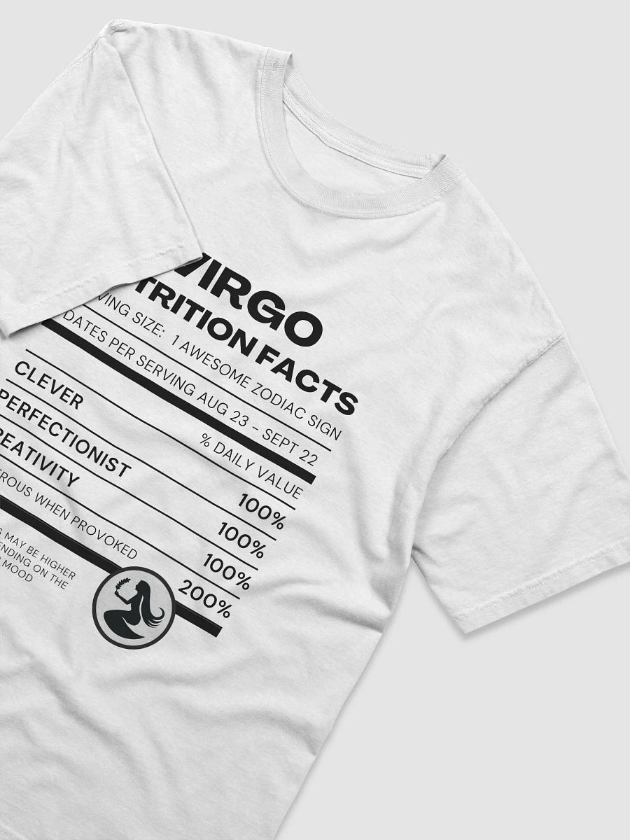 Virgo Nutrition Facts T-Shirt (Black Writing) product image (15)