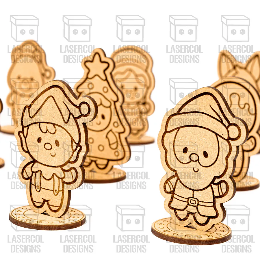 Christmas Characters with Base - Laser Cut Files product image (6)