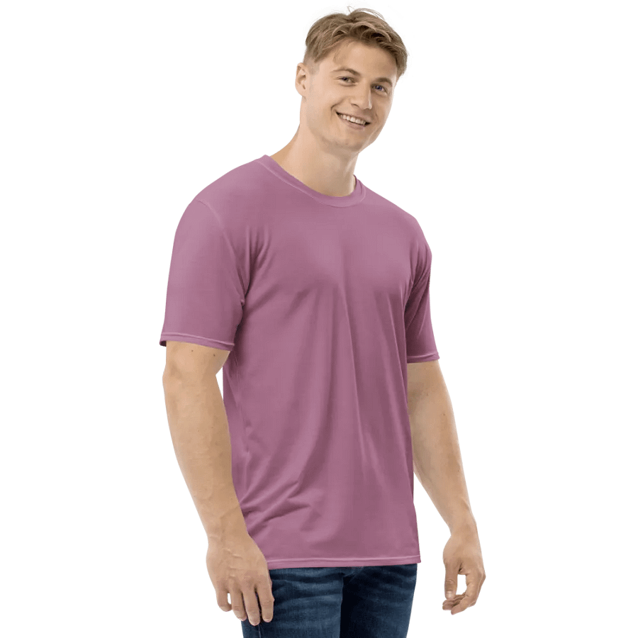 Plain Medium Dark Lilac Purple Soft Summer Men's Crewneck Polyester Heavyweight Premium T-Shirt by Treasure Pie product image (6)