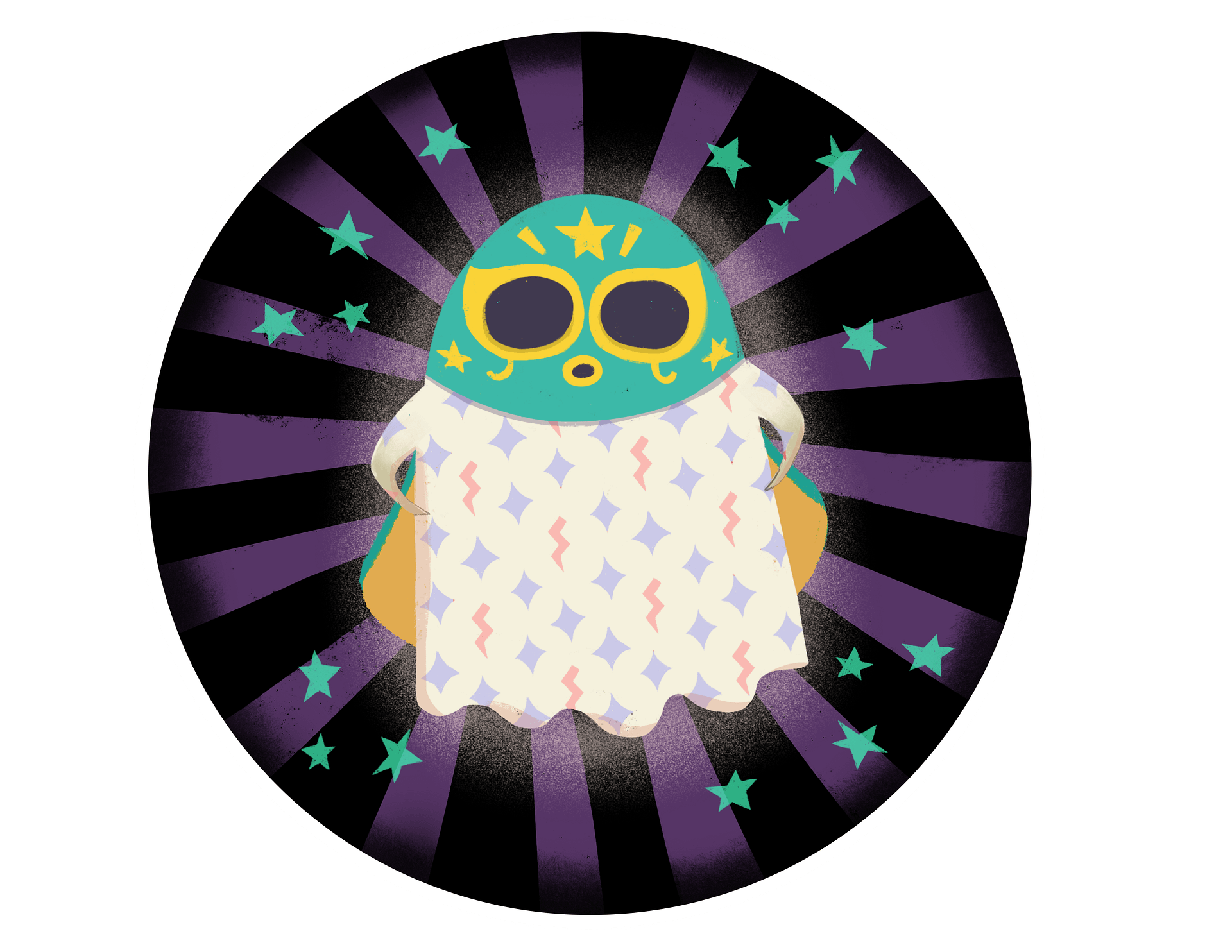 Little Ghost Luchador - Black Ceramic Mug product image (3)