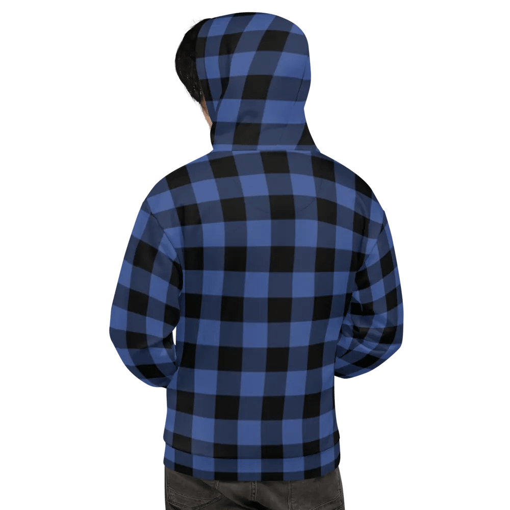 Lapis Blue Buffalo Check Plaid Hoodie product image (9)