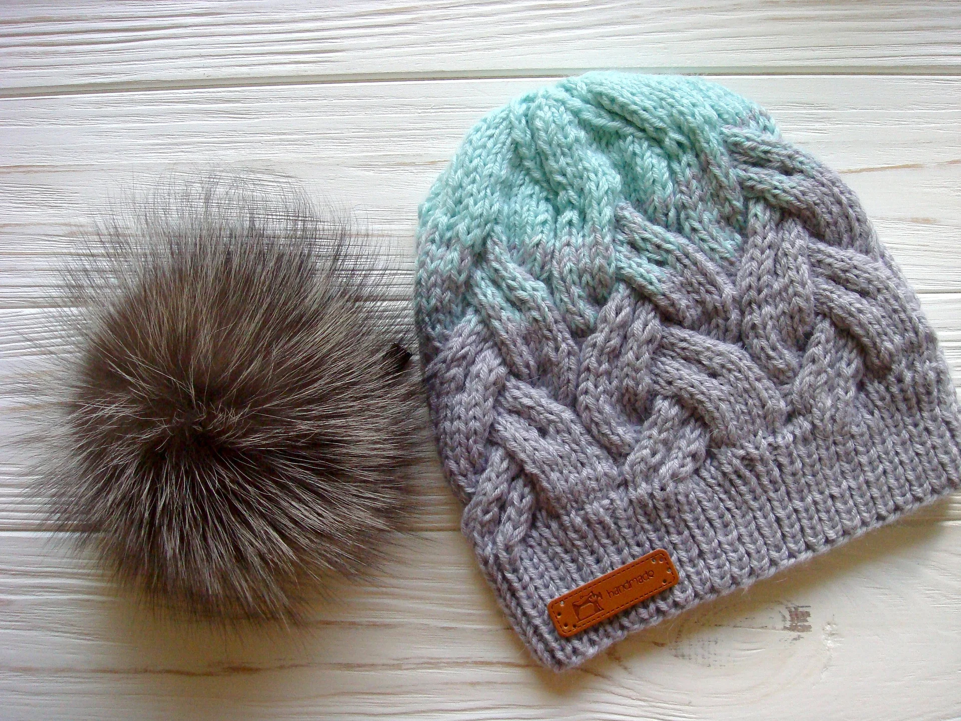 Gradient Two-Colors Knit Hat Pattern product image (6)