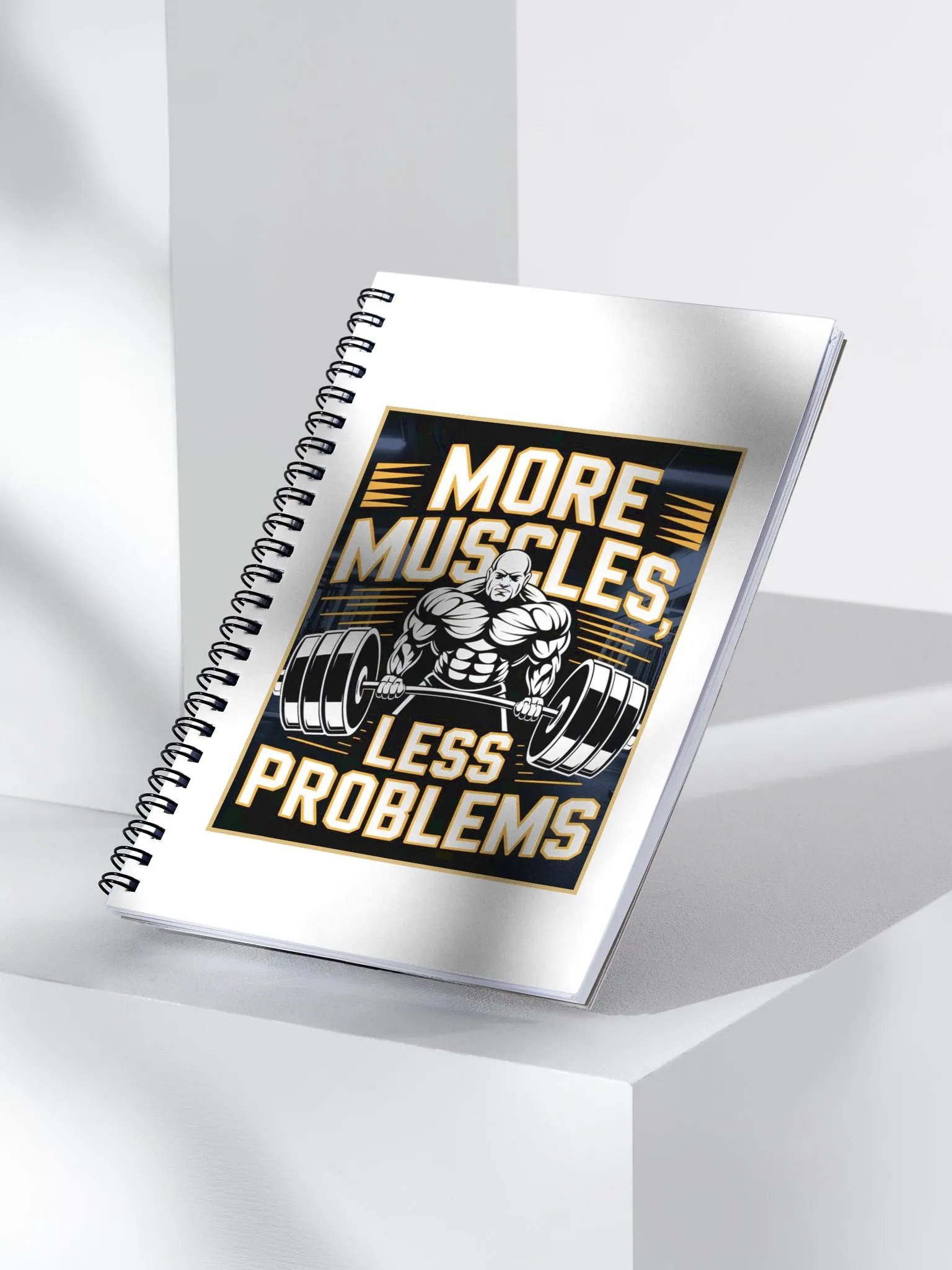 "MORE MUSCLES, LESS PROBLEMS" Spiral Notebook 140 sheets product image (3)