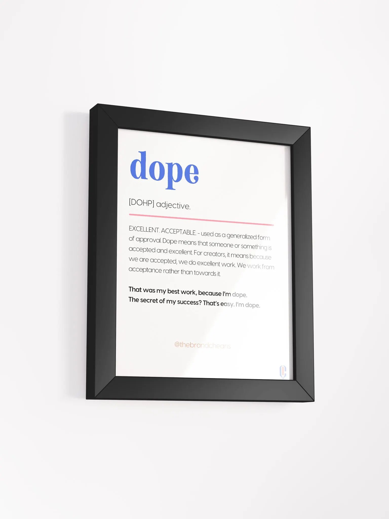 Vibrant Ayous Wood Framed DOPE Poster product image (55)