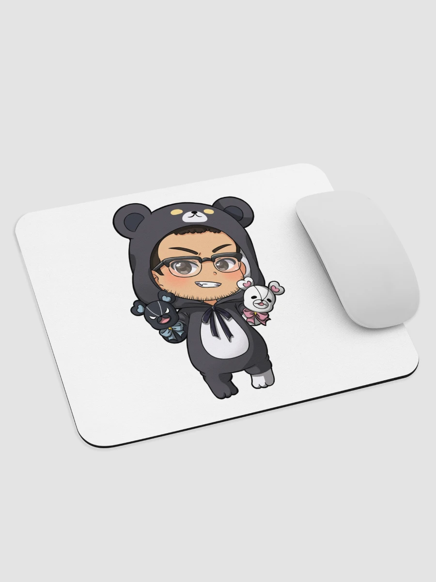 Bear Plays Mouse Pad (White) product image (2)