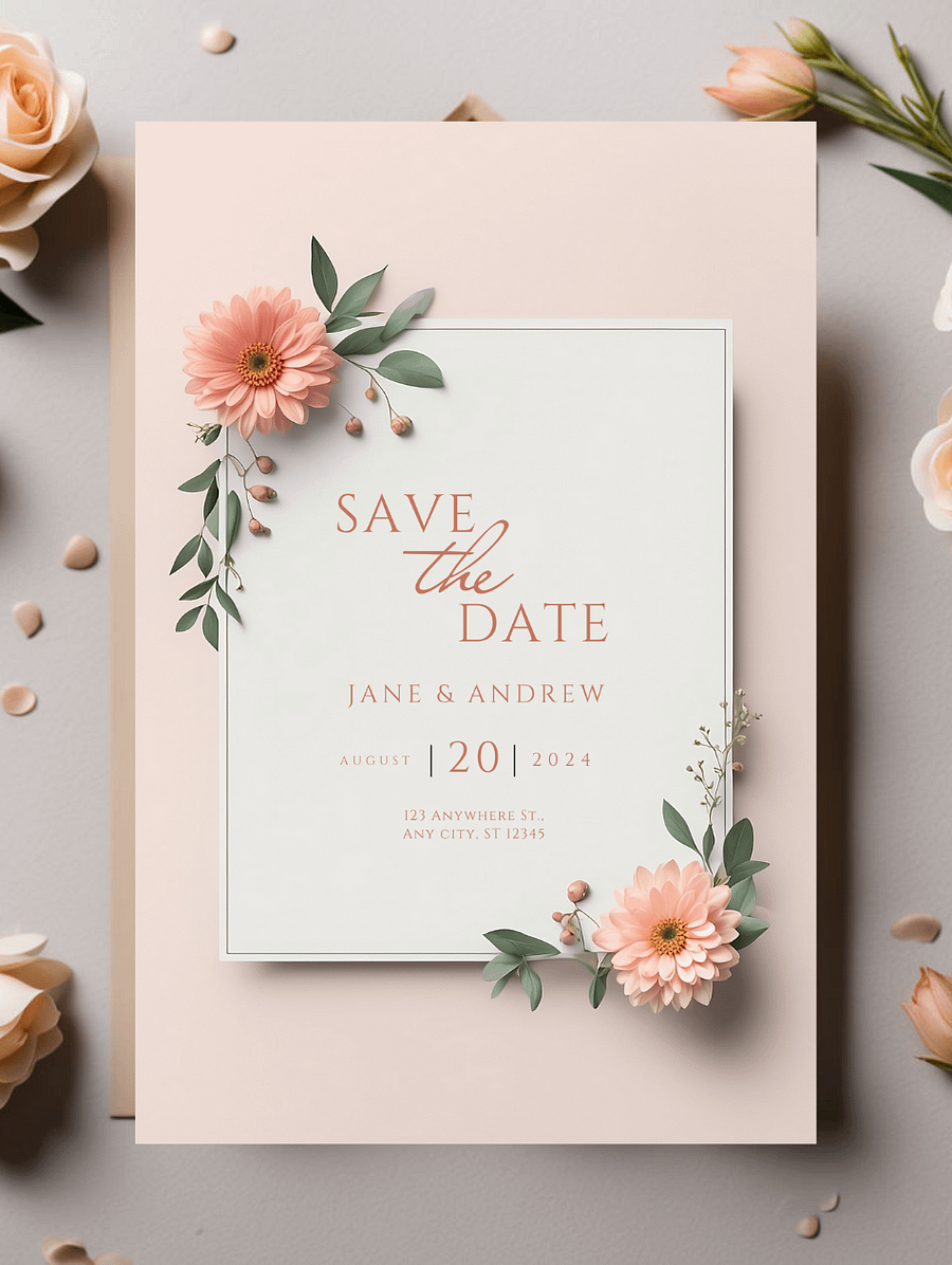 Elegant Save The Date Card - Dizynai (DSD-08) product image (1)