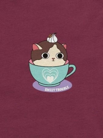 Sweet Trouble T-shirt, Coffee Cat (Left Chest and Back Prints) product image (11)